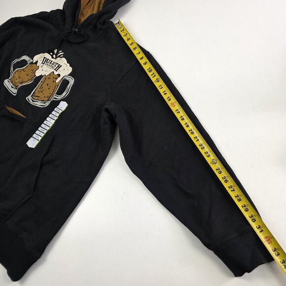 Duluth Trading Co Hoodie Mens 3XL Black Relaxed Fit Beer Mugs Graphic Pullover - Picture 9 of 11